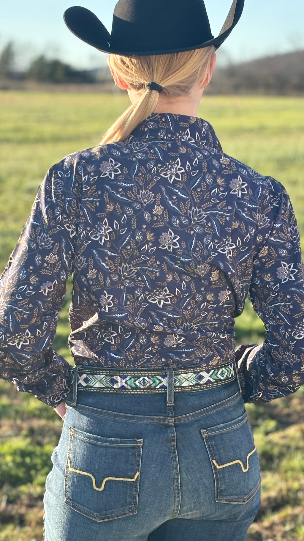 Navy Paisley Easy Care