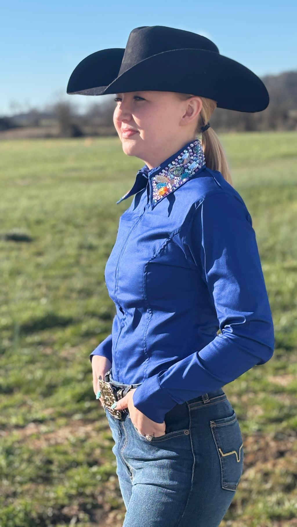 Embellished Collar Show Shirt