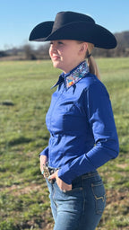 Embellished Collar Show Shirt