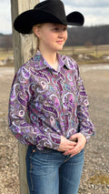 Purple Rainbow Paisley Easy Care