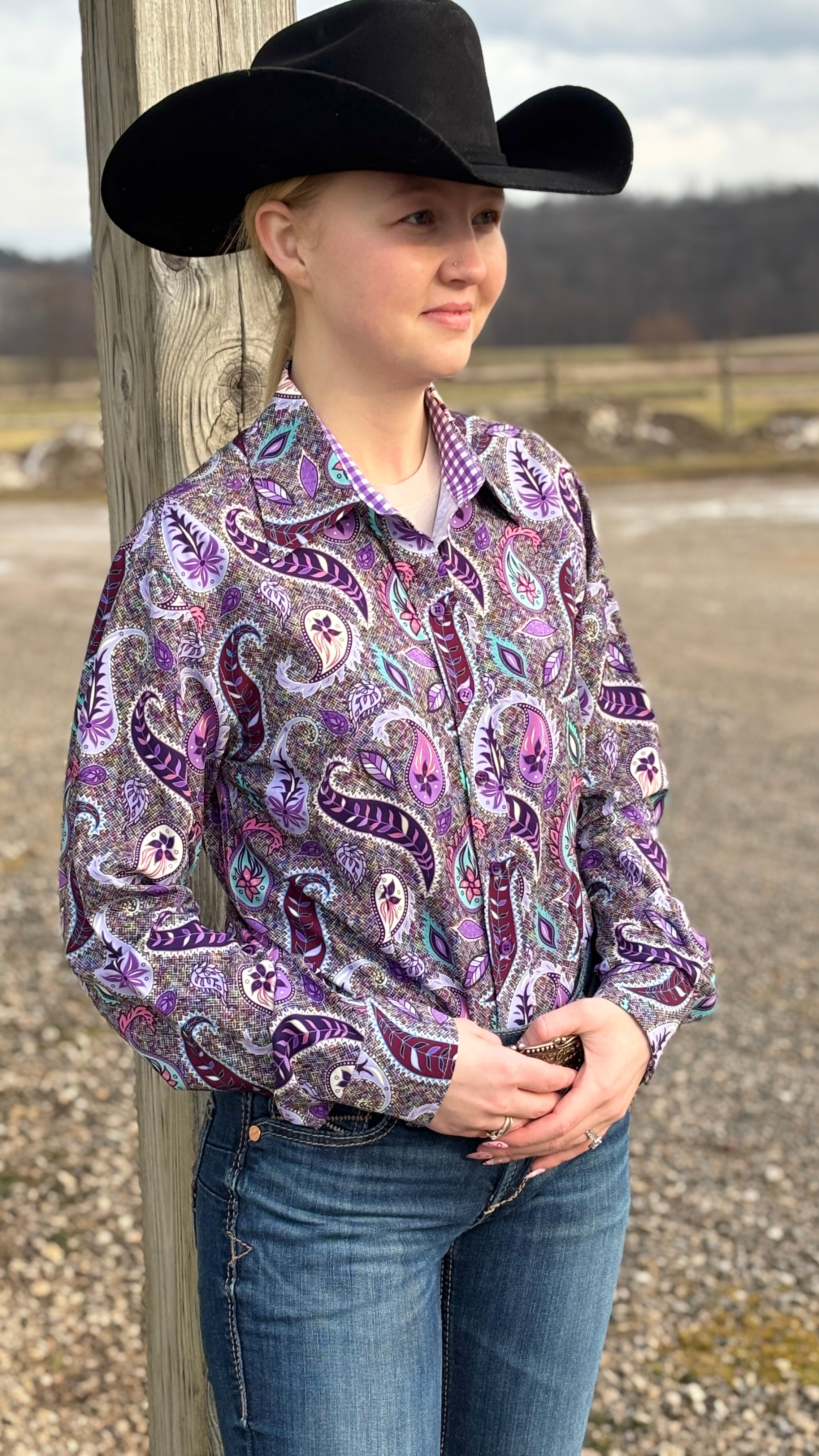 Purple Rainbow Paisley Easy Care