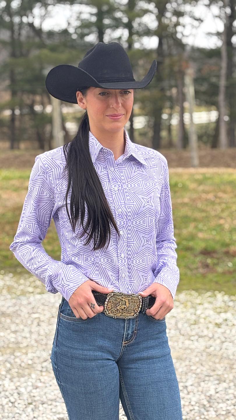 Lilac Prism Easy Care Button Up (Pre Order)