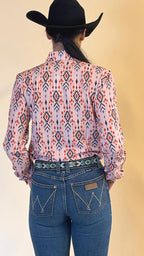 Blush Horizon Easy Care Button Up