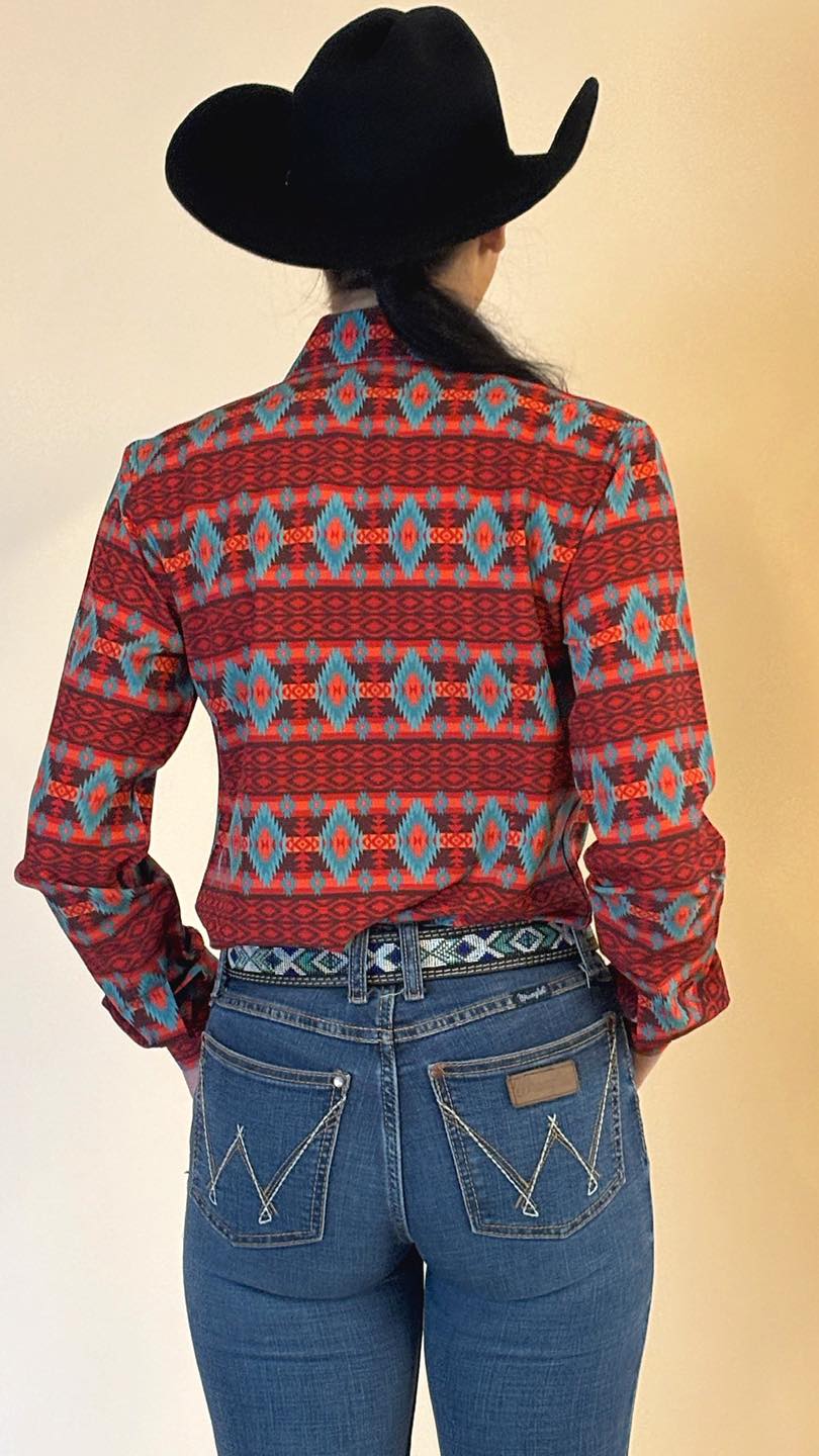Vintage Aztec Easy Care Button Up (Pre Order)
