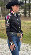 Midnight Pink Sparkle Taffeta Show Shirt (Pre Order)