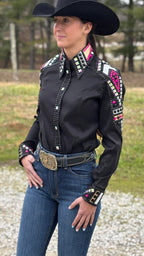 Midnight Pink Sparkle Taffeta Show Shirt (Pre Order)