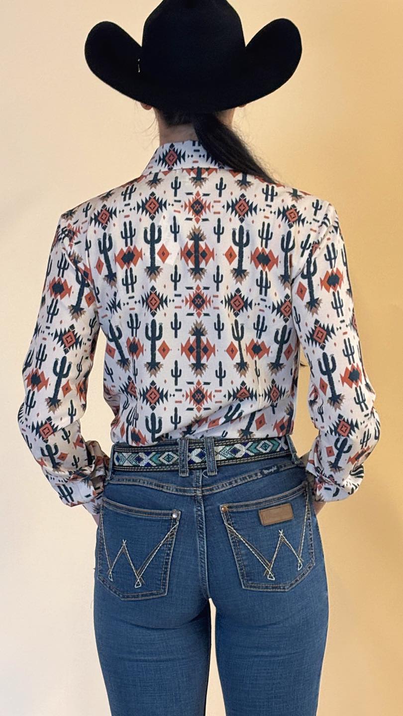 Prickly Charm Easy Care Button Up