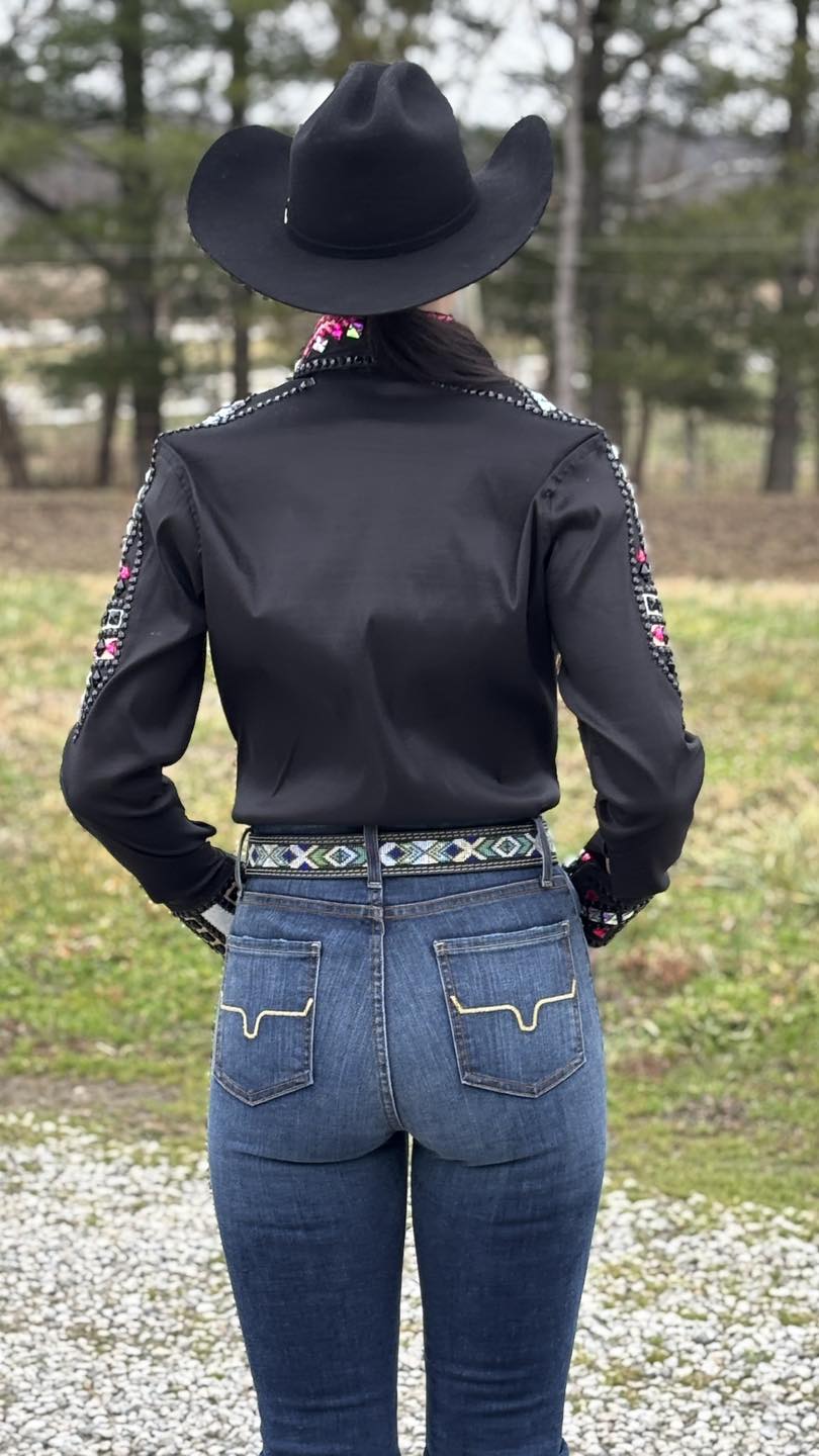 Midnight Pink Sparkle Taffeta Show Shirt (Pre Order)