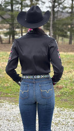 Midnight Pink Sparkle Taffeta Show Shirt (Pre Order)