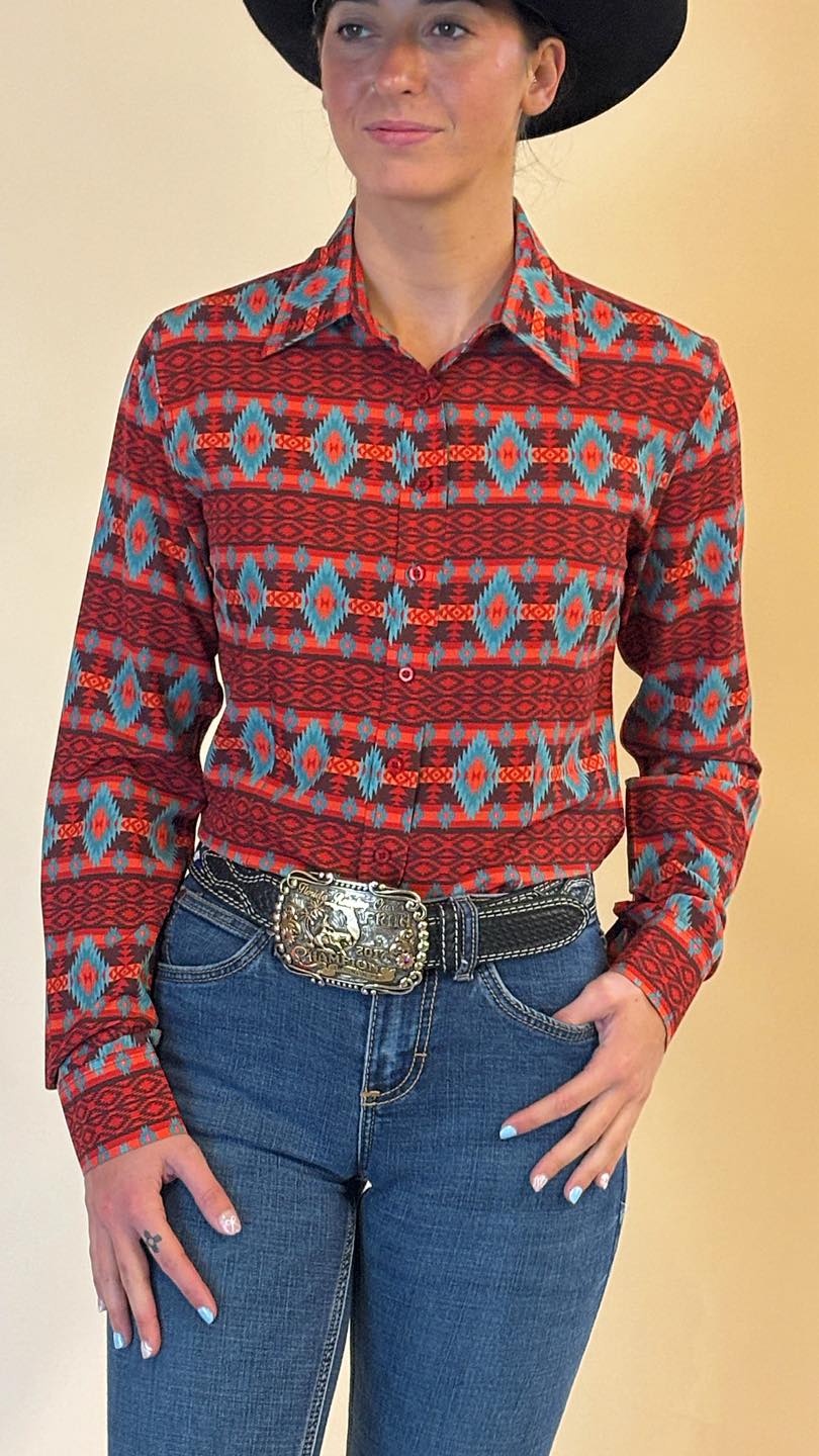 Vintage Aztec Easy Care Button Up (Pre Order)