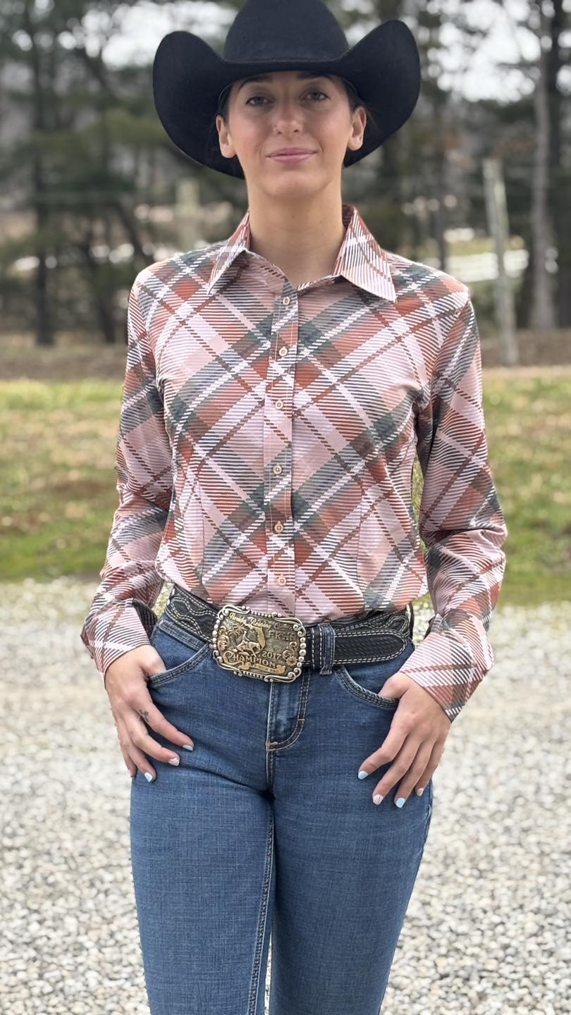 Rustic Herringbone Easy Care Button Up