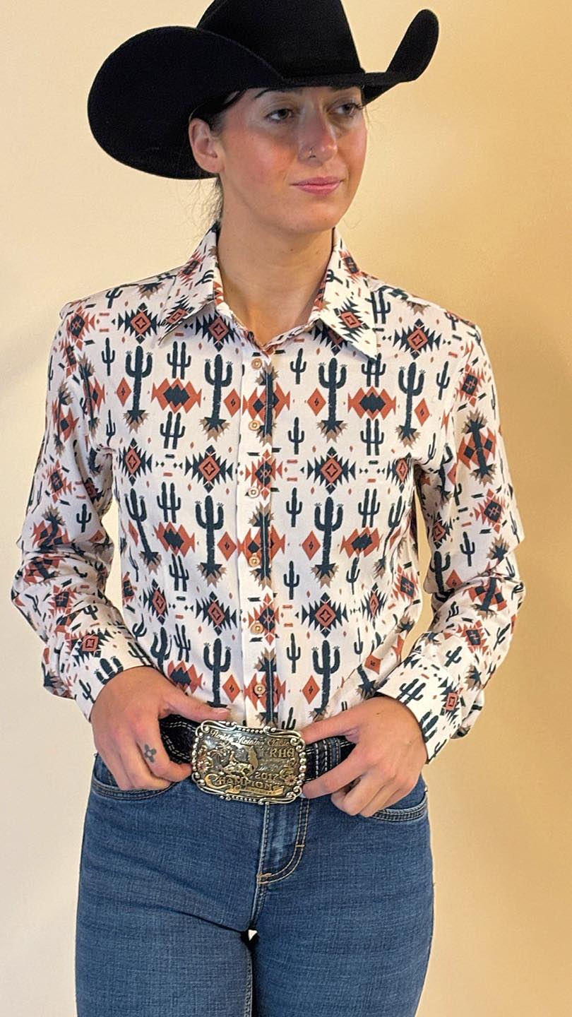 Prickly Charm Easy Care Button Up