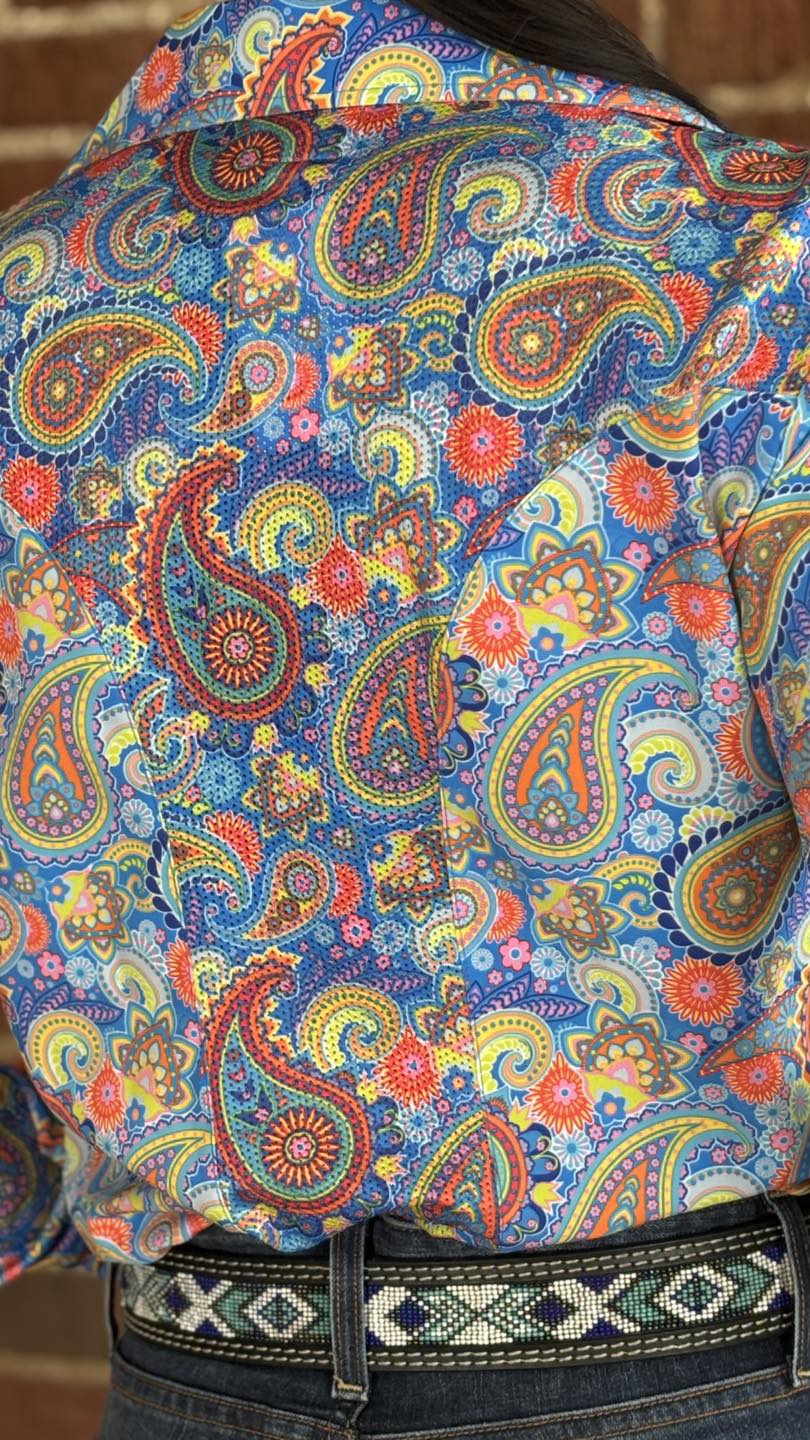 Pastel Paisley Easy Care Shirt with Mesh