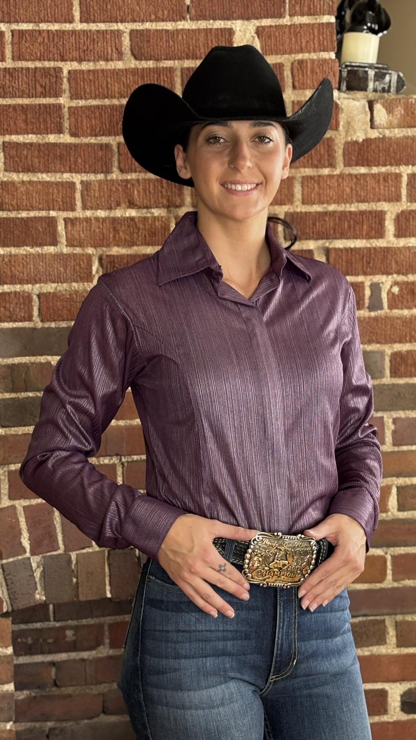 Metallic Ladies Show Shirt - Violet