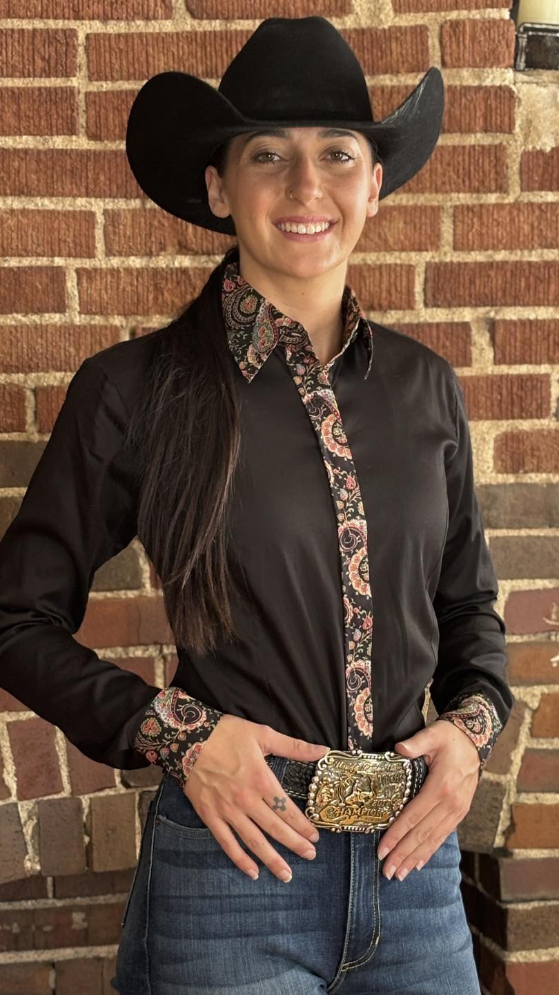 Midnight Paisley Sateen Cotton Shirt