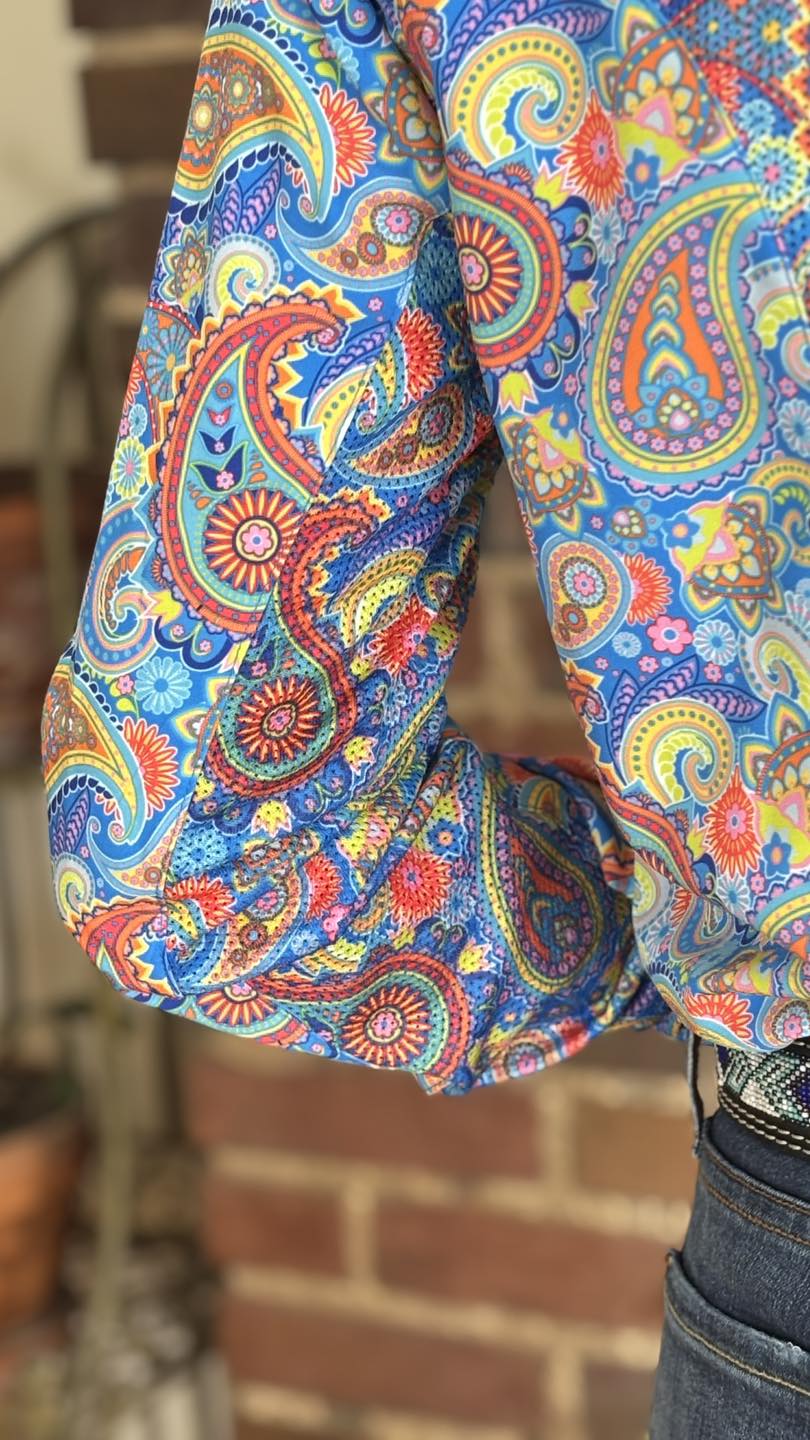 Pastel Paisley Easy Care Shirt with Mesh