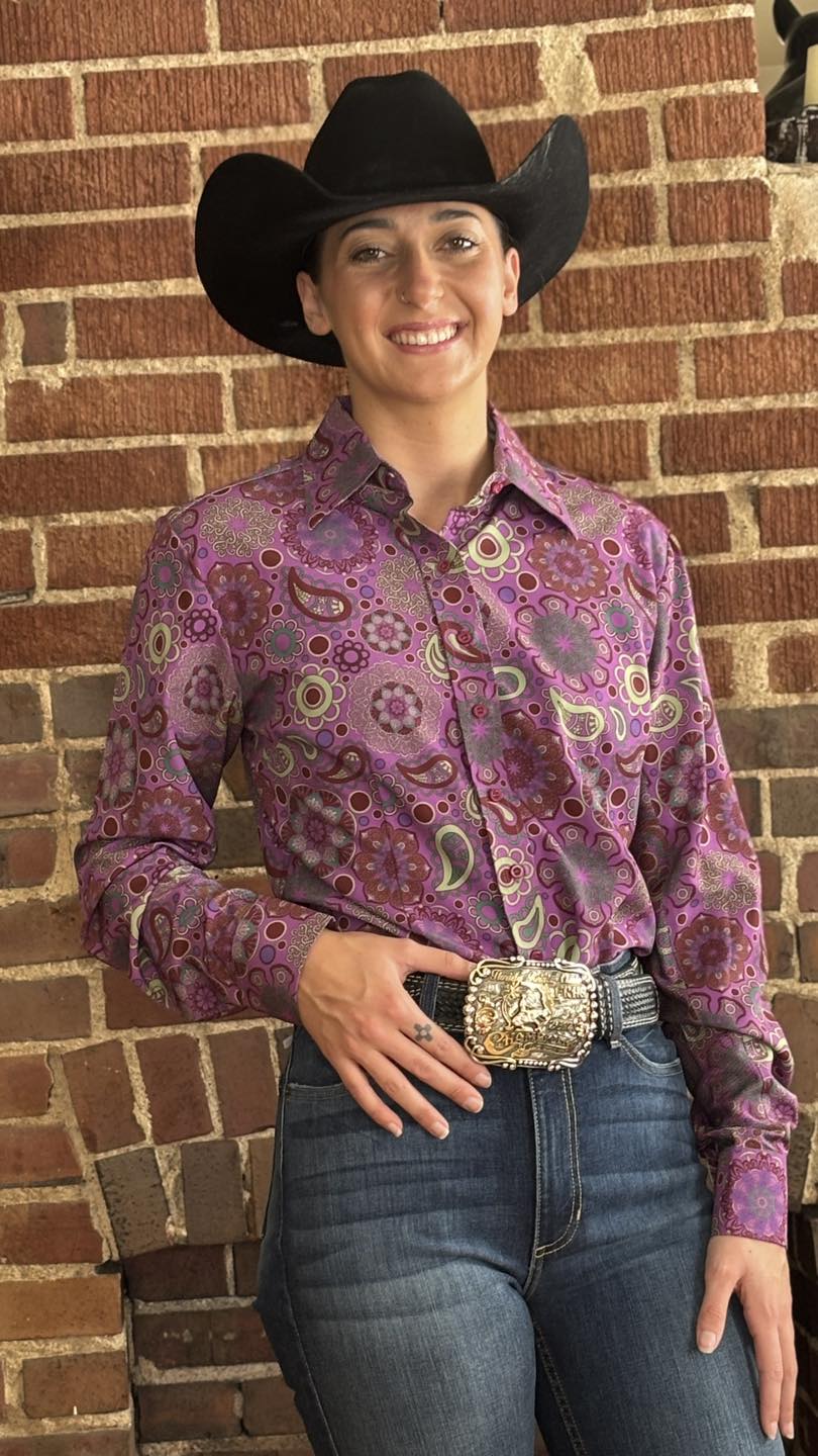 Purple Paisley Easy Care with Mesh