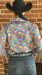 Pastel Paisley Easy Care Shirt with Mesh