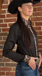 Midnight Paisley Sateen Cotton Shirt