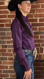 Solid Zip Shirt in Sateen