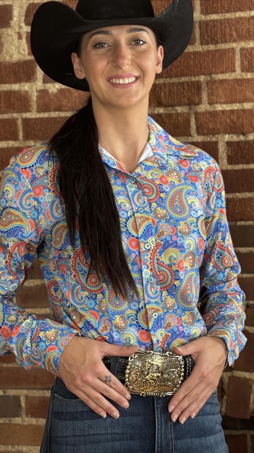 Pastel Paisley Easy Care Shirt with Mesh