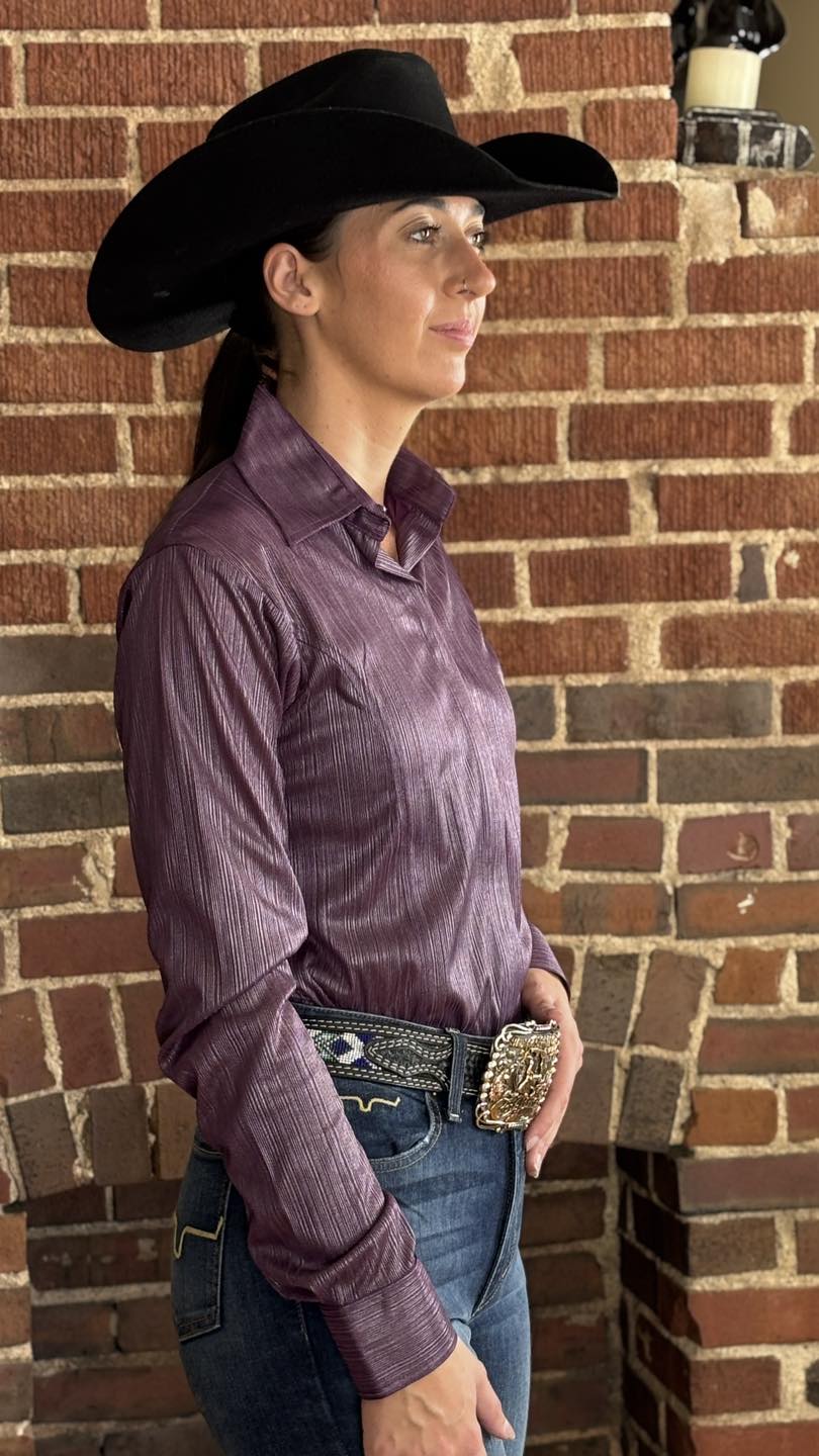 Metallic Ladies Show Shirt - Violet