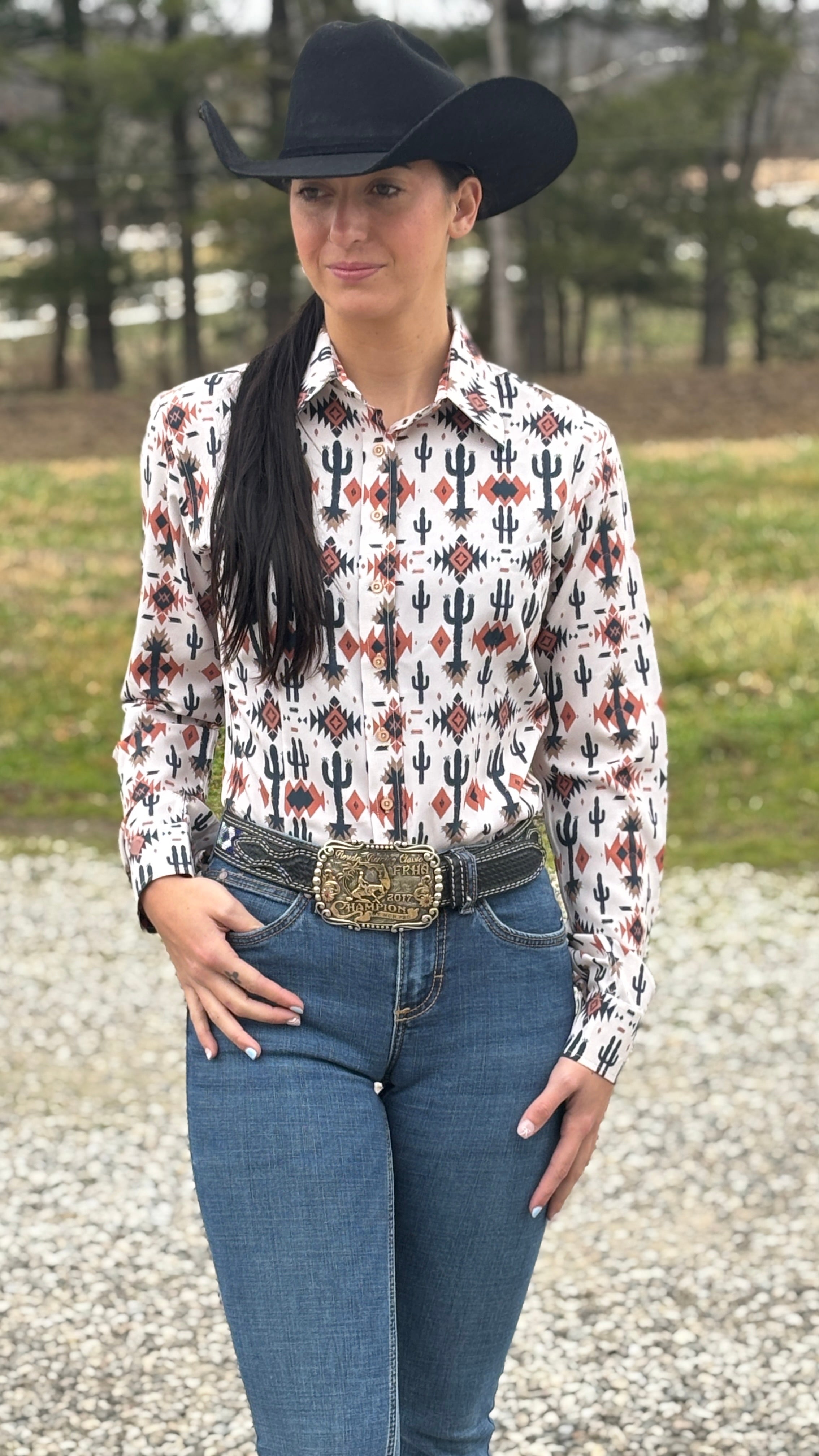 Prickly Charm Easy Care Button Up