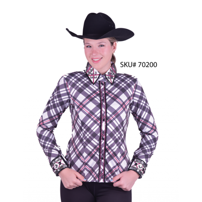 Pretty In Plaid Conceal Shirt - Magenta