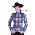 Pretty In Plaid Conceal Shirt - Turquoise