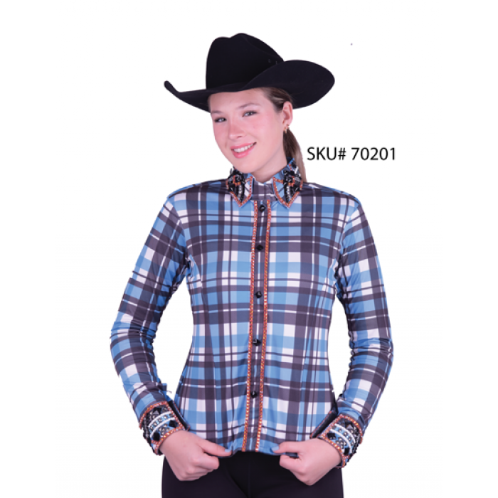 Pretty In Plaid Conceal Shirt - Turquoise