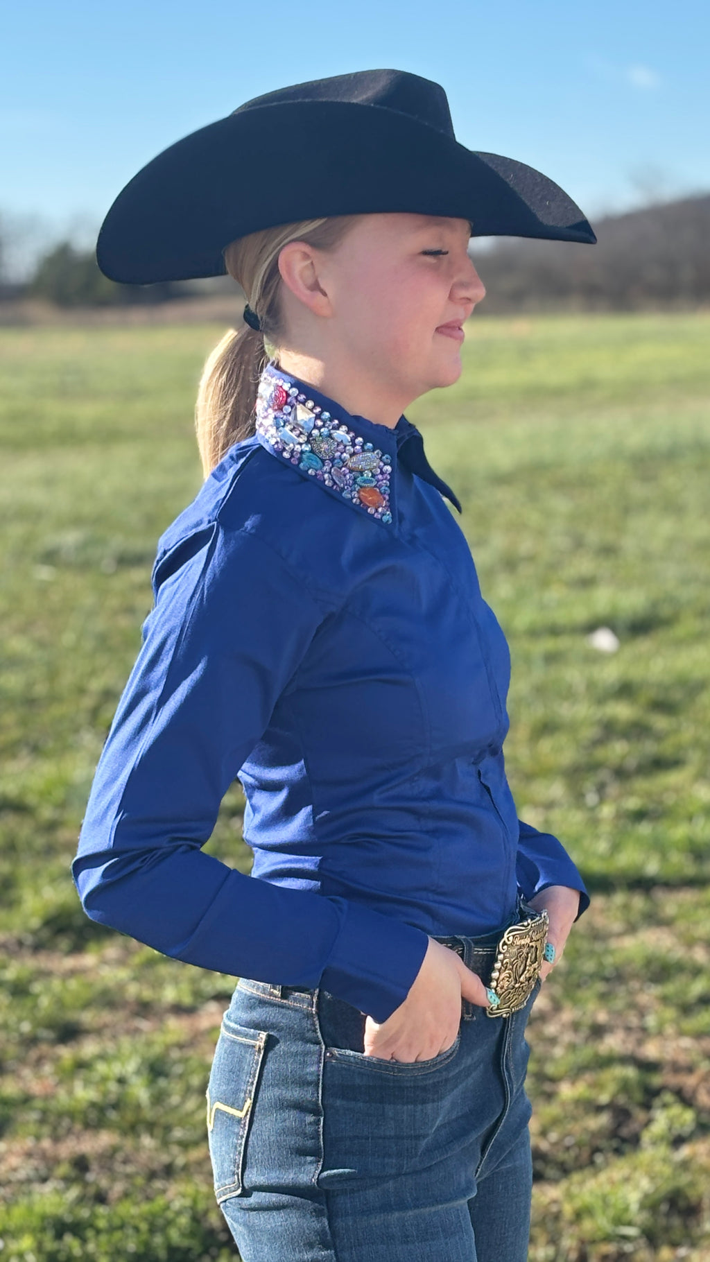 Embellished Collar Show Shirt