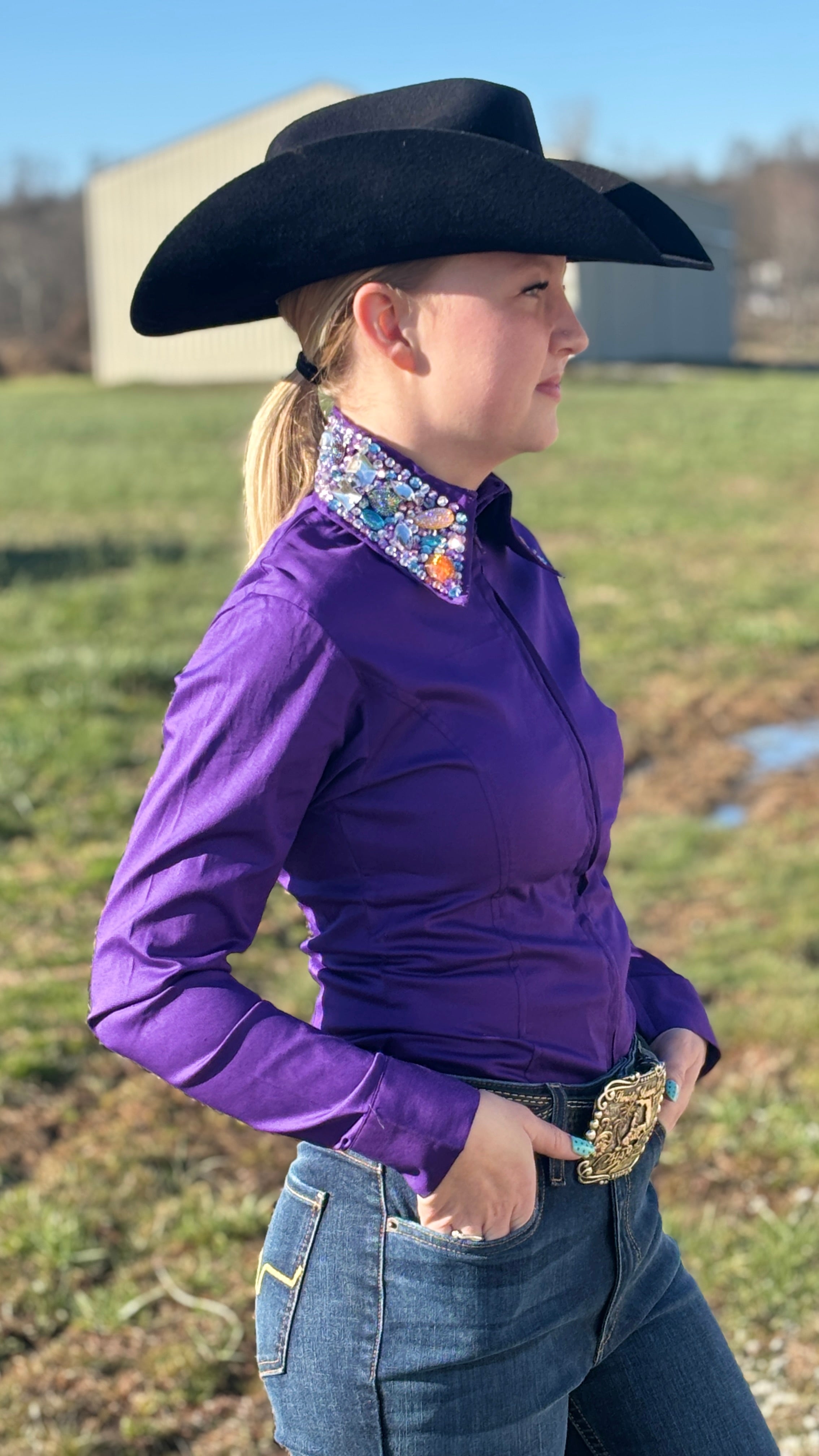 Embellished Collar Show Shirt
