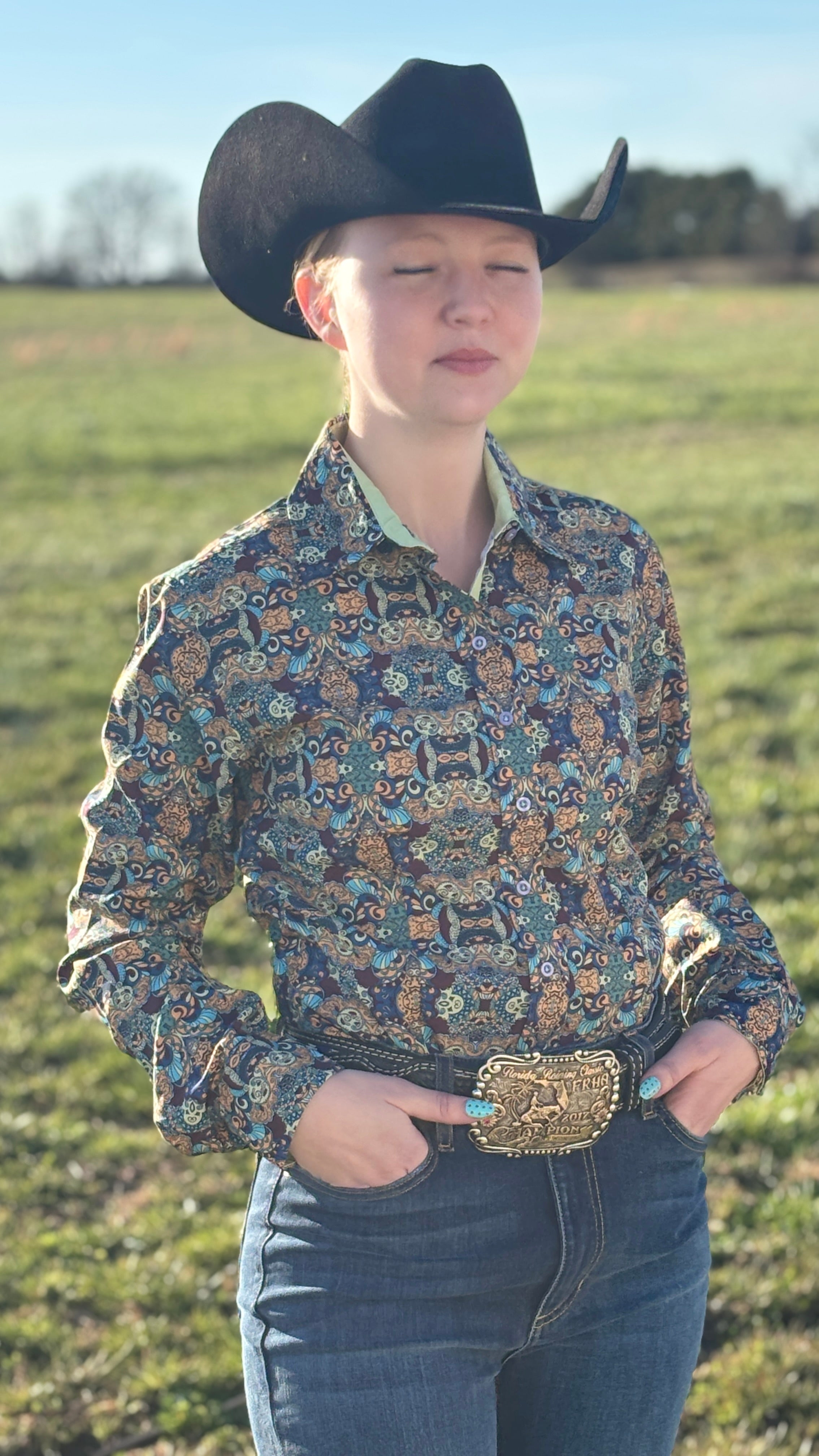 Warm Paisley Easy Care Button Up