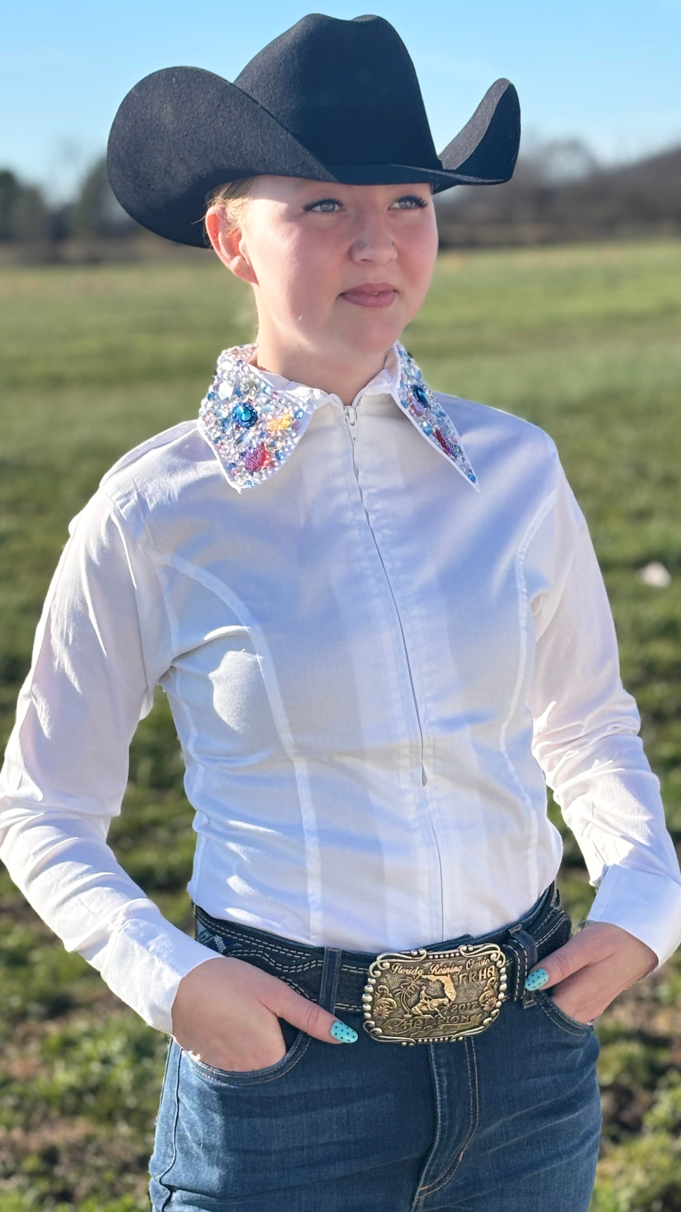 Embellished Collar Show Shirt