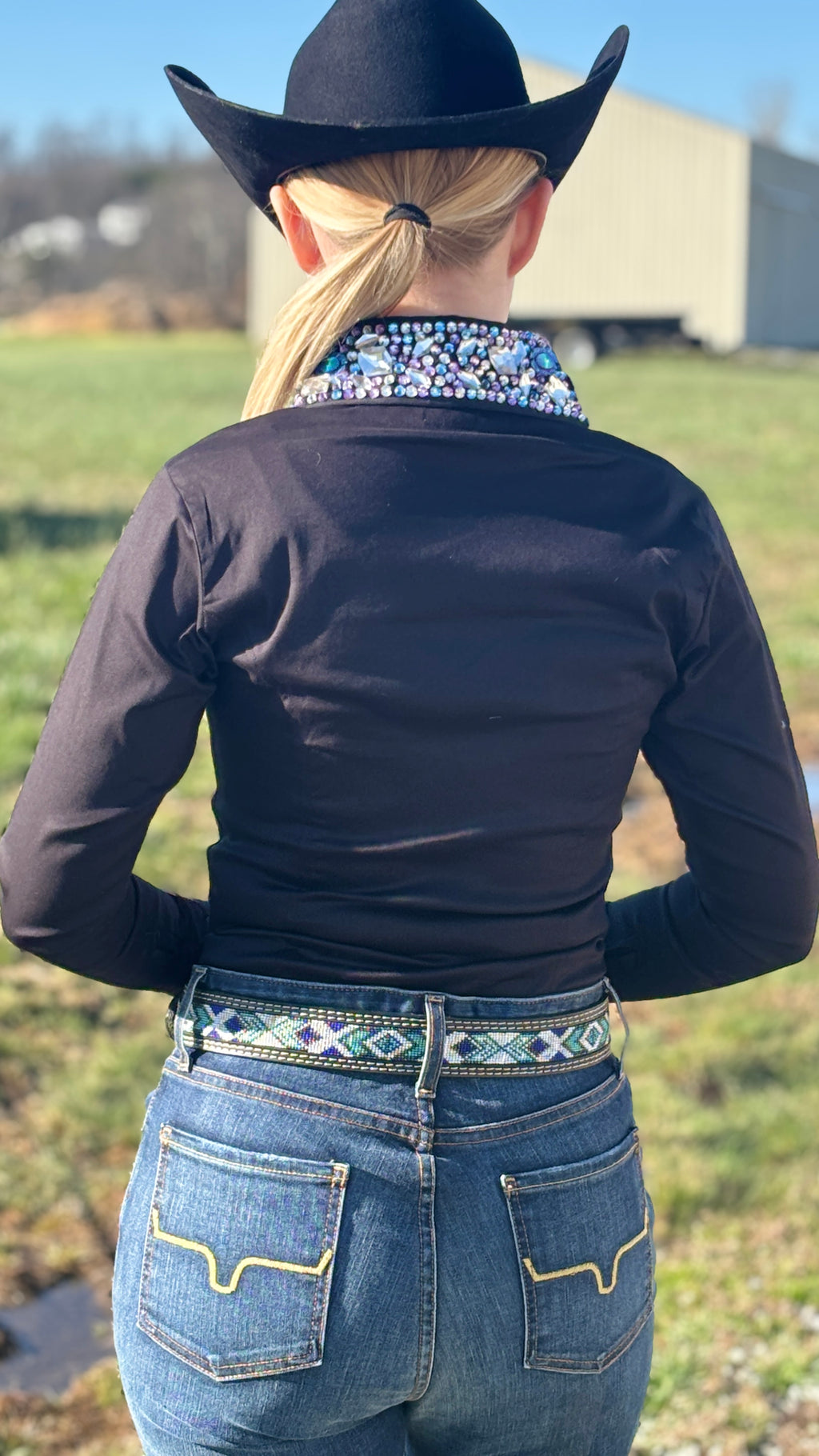 Embellished Collar Show Shirt
