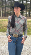 Olive Plaid Easy Care Button Up (Pre Order)