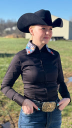 Embellished Collar Show Shirt