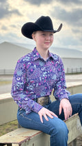 Blooming Twilight Easy Care Button Up