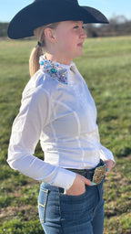 Embellished Collar Show Shirt