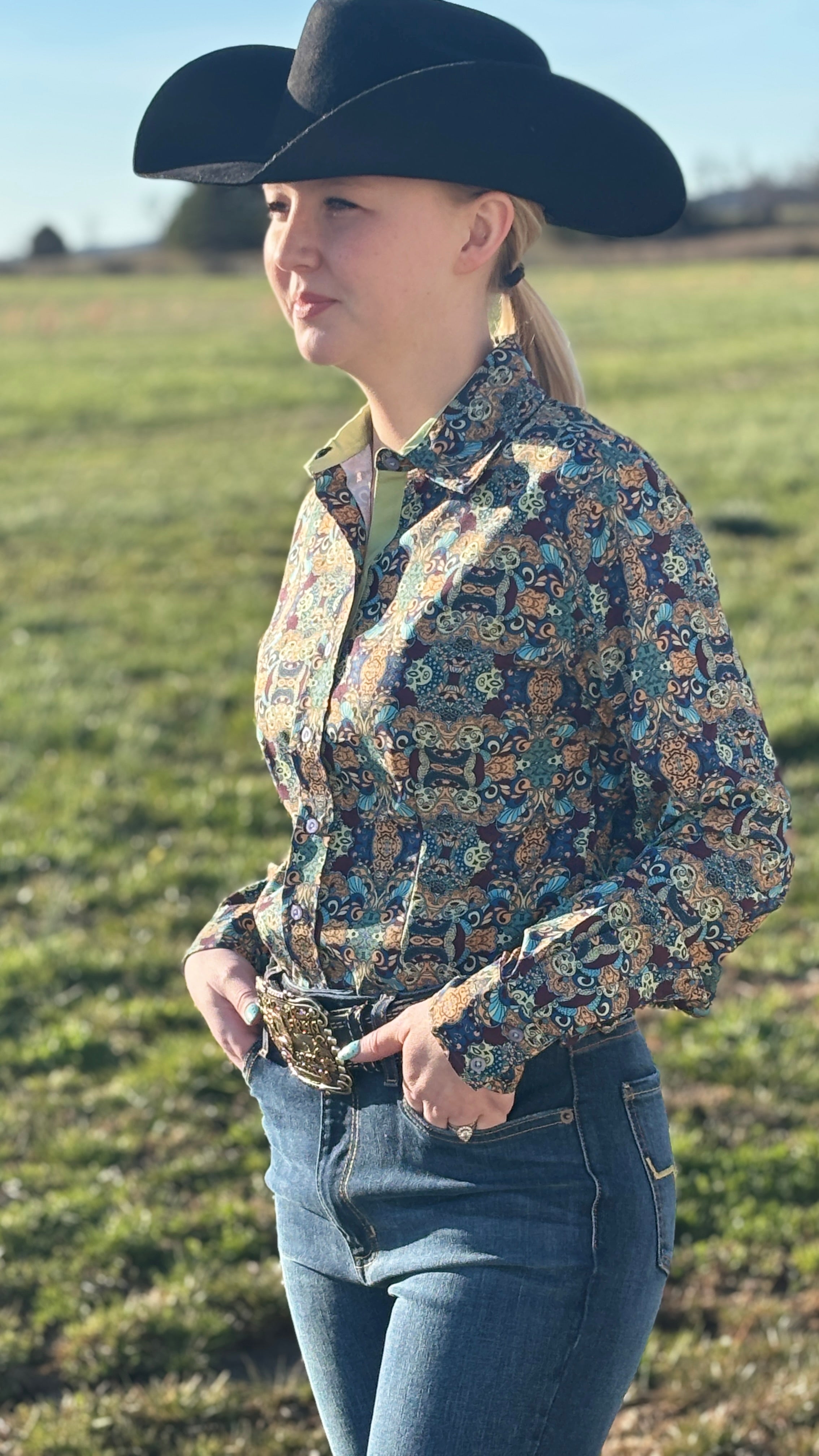 Warm Paisley Easy Care Button Up