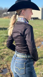 Embellished Collar Show Shirt
