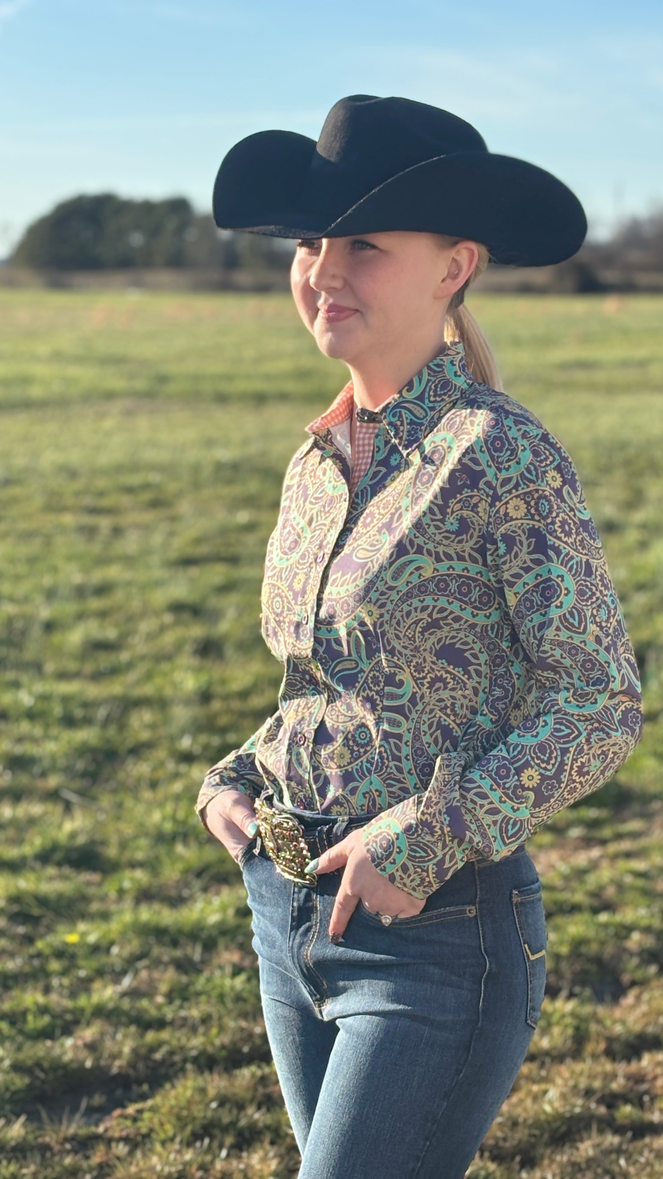 Twilight Floral Easy Care Button Up