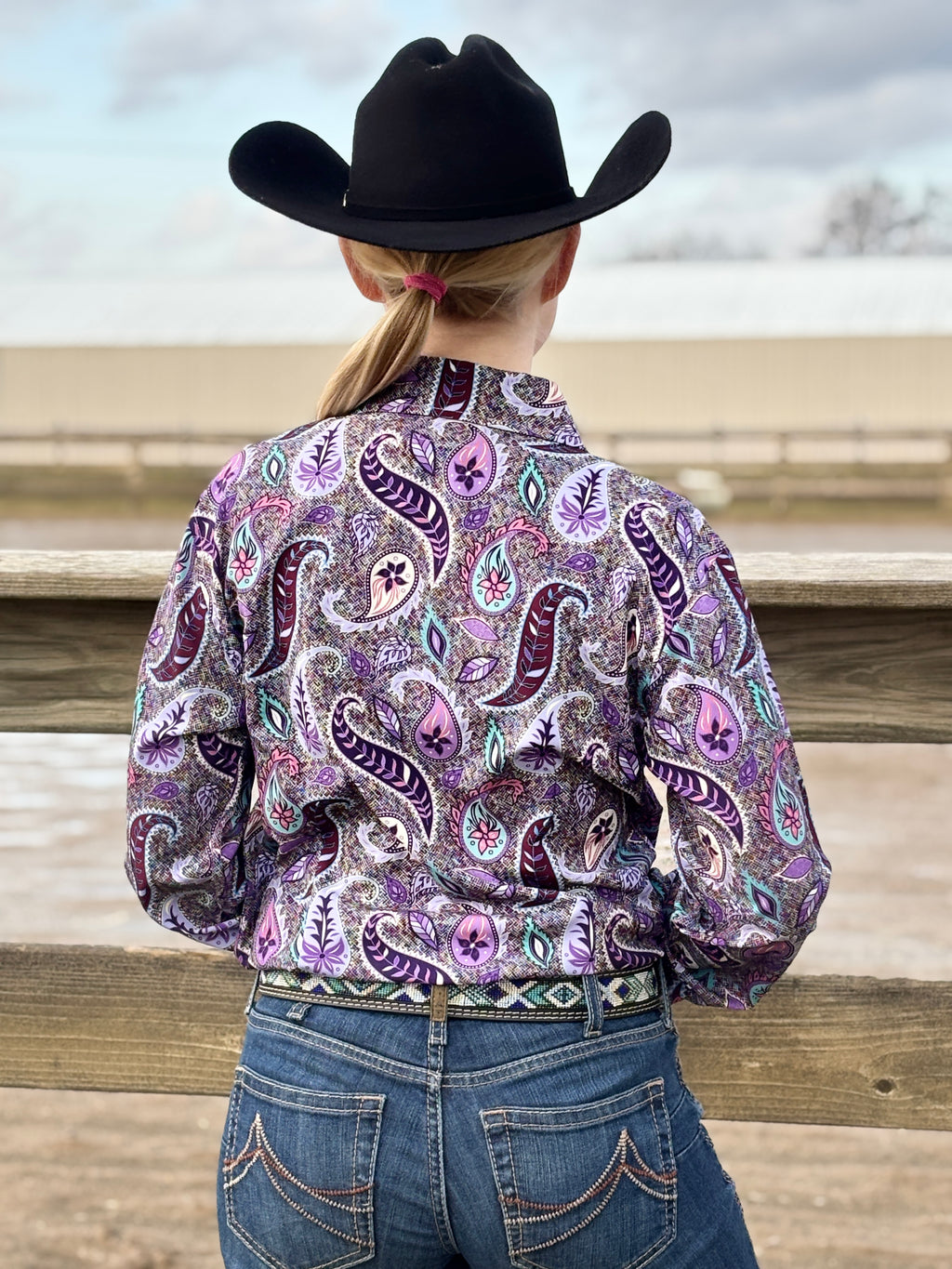 Purple Rainbow Paisley Easy Care