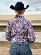 Purple Rainbow Paisley Easy Care
