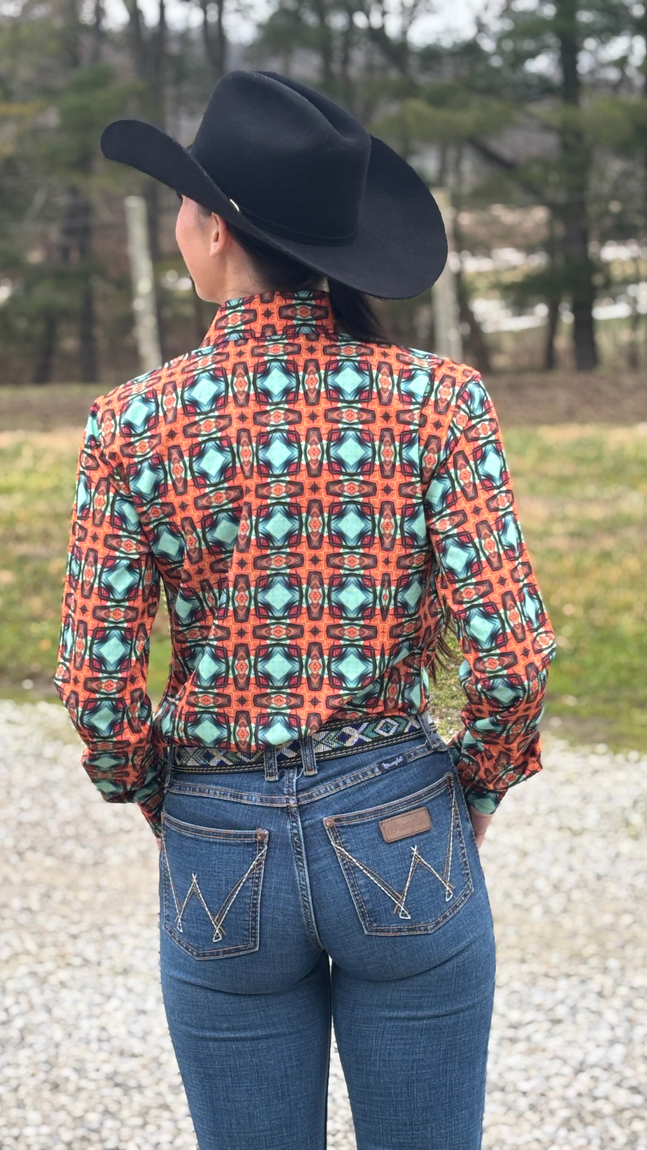 Retro Orange Easy Care Button Up (Pre Order)