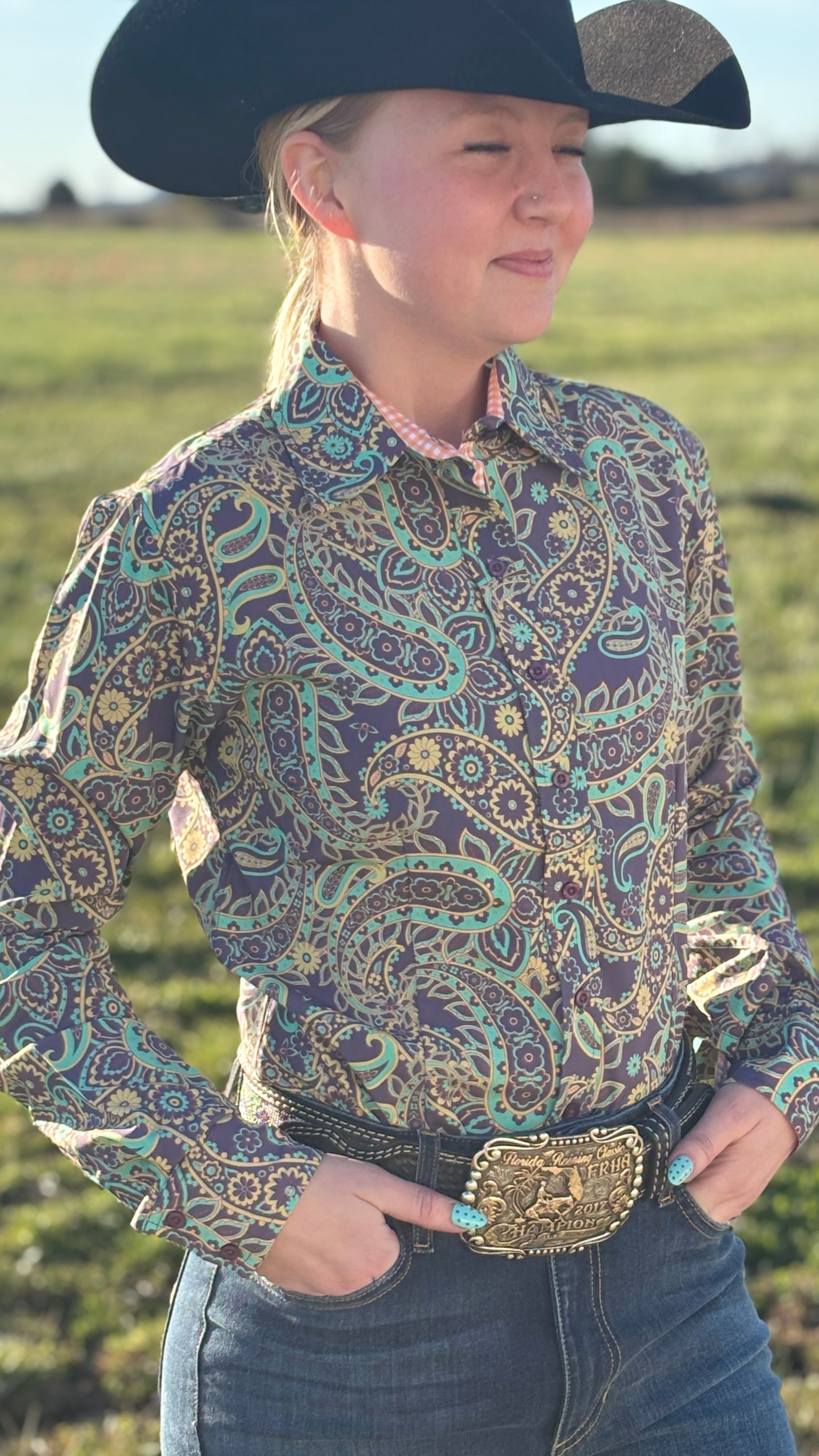 Twilight Floral Easy Care Button Up