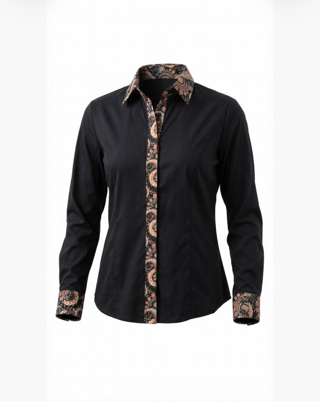 Midnight Paisley Sateen Cotton Shirt