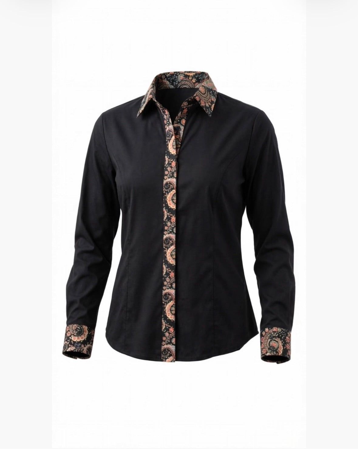 Midnight Paisley Sateen Cotton Shirt