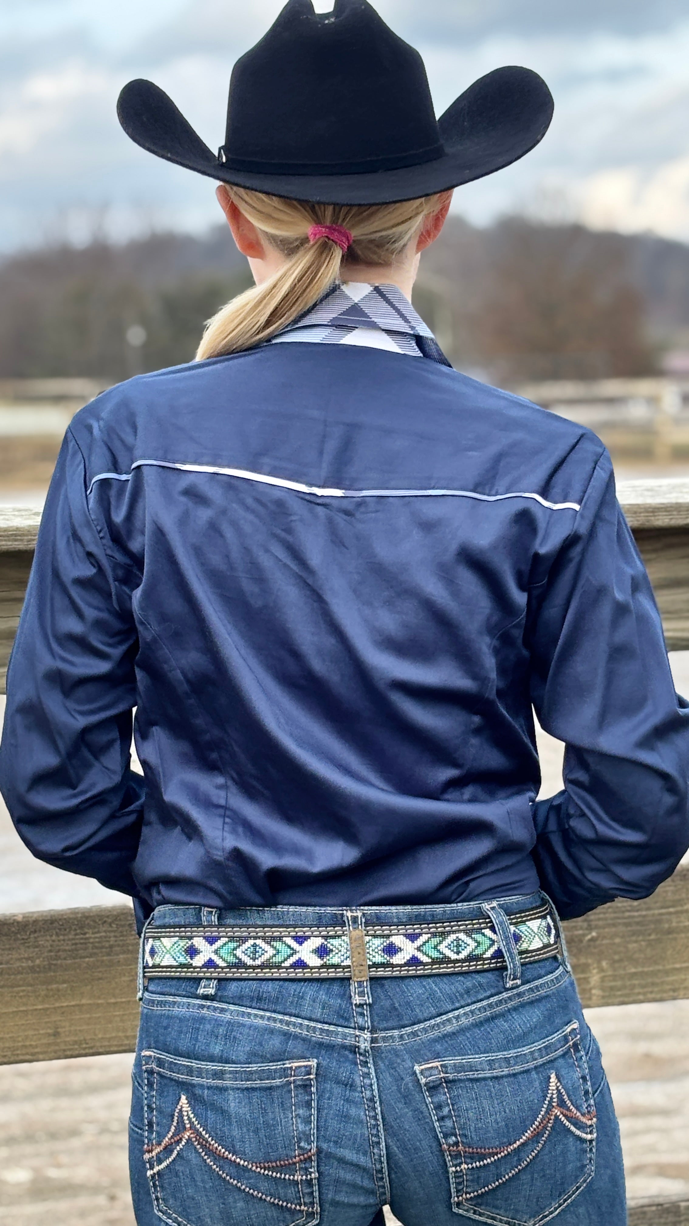 Blue Plaid Sateen Conceal Zip