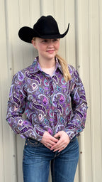 Purple Rainbow Paisley Easy Care
